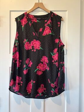 Torrid Women’s Plus Size 1 Georgette Pull Over Tunic Blouse 1X Floral